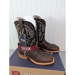Twisted Elephant Print Antique Tech Boots Size 8D Cowboy Western 11" MXTL003 NOB